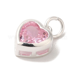 925 подвеска в форме сердца из стерлингового серебра с кубическим цирконием и соединительными кольцами FIND-U013-10S-02