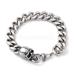 201 браслет из нержавеющей стали с панцирной цепью BJEW-B078-157P