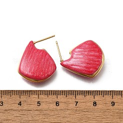 Латунные серьги-гвоздики в форме ракушки EJEW-G424-01G