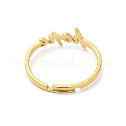 Ионное покрытие (IP) 304 нержавеющая сталь слово надежда регулируемое кольцо&nbsp;RJEW-L107-027G