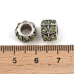 Старинное серебро покрытием горный хрусталь сплава большое отверстие шарики европейца&nbsp;MPDL-R041-02D