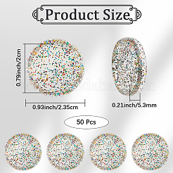 50 шт. плоские круглые блестящие прозрачные акриловые свободные кольца для папок-дисков DIY-CP0012-15