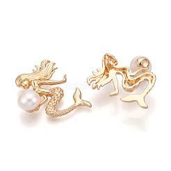 Подвески из натурального культивированного пресноводного жемчуга из латуни PEAR-N020-07K