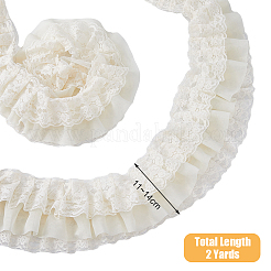 Трехслойная кружевная отделка со складками из полиэстера OCOR-WH0088-18B