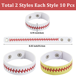 20шт 2 стиля кожаный широкий шнур браслет с кнопкой для мужчин и женщин GUQI-CL0001-02B