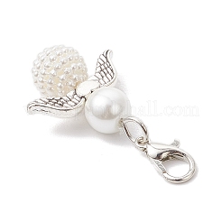 6 шт. 6 стиля акриловый искусственный жемчуг и стеклянный жемчуг подвеска ангел украшения HJEW-JM03480