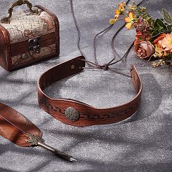 Ободки для волос из искусственной кожи и сплава для женщин и девочек&nbsp;OHAR-WH20009-02A-02