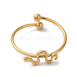 Ионное покрытие (ip) 304 нержавеющая сталь змея открытые манжеты кольца для женщин&nbsp;RJEW-M167-07G