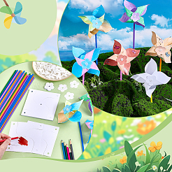 Бумага и пвх пустые самодельные вертушки поделки для детей искусство и ремесло&nbsp;DIY-WH0128-20