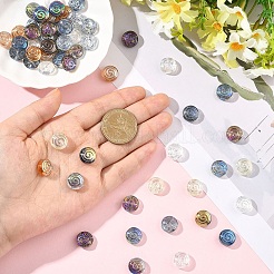 70шт 14 цвета прозрачные стеклянные бусины&nbsp;GLAA-YW0005-48