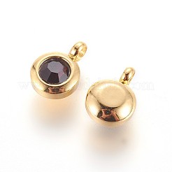 Подвески из нержавеющей стали 304 со стразами&nbsp;STAS-P237-10G-05