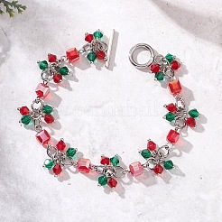 Рождественские стеклянные браслеты и подвески для женщин BJEW-JB12626