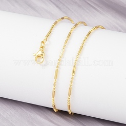 Ожерелье из латунных шариков и звеньев колонны для женщин NJEW-P265-22G