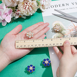 4 шт. 2-х цветные запонки из сплава со стразами HJEW-NB00218