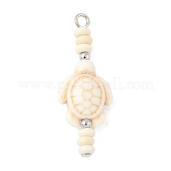Подвески из бисера-рондель в виде черепахи из окрашенной синтетической бирюзы&nbsp;PALLOY-JF04011-01