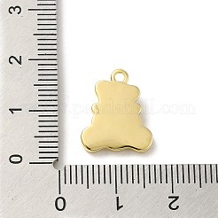 Овальные/медвежьи латунные подвески из натуральных белых ракушек с паве KK-D095-04B-G