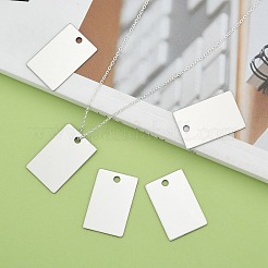 Устойчивые к потускнению 201 нержавеющая сталь прямоугольные штампованные пустые бирки подвески STAS-S031-01