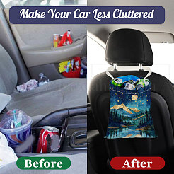 2 шт. двухцветные полиэстеровые подвесные автомобильные мусорные мешки с принтом&nbsp;ABAG-DR0001-16D