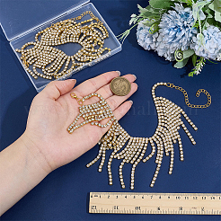 2 шт. браслеты на ногу из богемской латуни с кисточками из хрусталя и страз для женщин&nbsp;AJEW-PH0007-81G