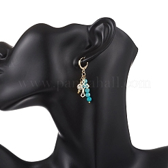 Серьги-кольца из натурального персидского нефрита EJEW-JE06727