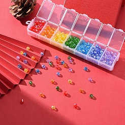 350шт 7 стиля краски для выпечки и стеклянные бусины из гальваники EGLA-YW0001-18