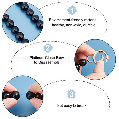 Черная пластиковая имитация жемчуга круглые ручки сумки из бисера FIND-WH0127-22F