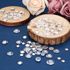 80шт 4 размера прозрачные стеклянные кабошоны&nbsp;X1-GGLA-ZZ0001-03