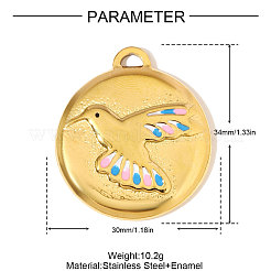Подвески из нержавеющей стали 304 с эмалью&nbsp;STAS-OY006-63G