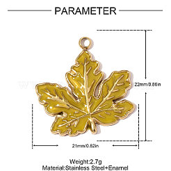 Подвески из нержавеющей стали 304 с эмалью&nbsp;STAS-OY008-59G-01