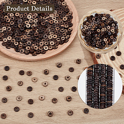 6 нити окрашенных натуральных кокосовых бусин-дисков&nbsp;COCB-SC0001-02A