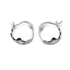 S925 серьги-кольца из стерлингового серебра для женщин EJEW-K307-01P