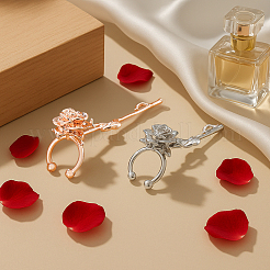 4 шт. 2-х цветные латунные серьги-манжеты&nbsp;EJEW-HY0001-52