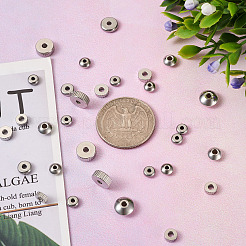 180 шт. распорные бусины из нержавеющей стали 201&nbsp;STAS-MP0001-07