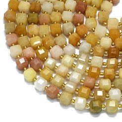 Нити натуральных золотых шелковых нефритовых бусин G-K389-A30-01