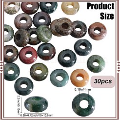 30 шт. натуральные индийские агатовые европейские бусины G-SP0001-01A-01