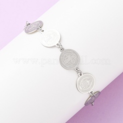 Браслеты из нержавеющей стали 304 Religion для женщин BJEW-F524-03P