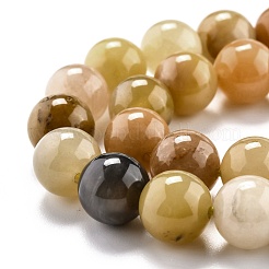 Нити натуральных золотых шелковых нефритовых бусин&nbsp;G-O199-04D