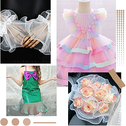 10 ярд прозрачного полиэстерового кружева с плиссировкой OCOR-GF0004-73