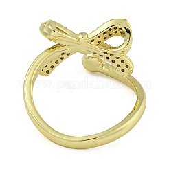 Открытые манжеты из латуни с микропаве и прозрачным фианитом&nbsp;RJEW-Z046-07G-02