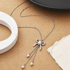 Ожерелье с подвеской из нержавеющей стали 304 NJEW-K255-21P