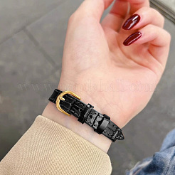 1 шт. кожаный текстурированный браслет ремешки слайдеры для слайд-шармов AJEW-CL0001-01B