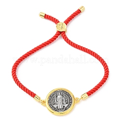 Браслеты-слайдеры из сплава с нейлоновой веревкой&nbsp;LS-BJEW-Z156-02G-01