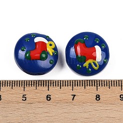 Рождественские эмалевые бусины ручной работы в технике лэмпворк LAMP-C020-03F