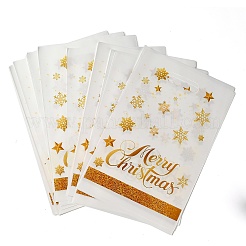 50 шт. Прозрачные целлофановые пакеты OPP с принтом снежинок на Рождество с прорезанными ручками&nbsp;LS-ABAG-C013-02