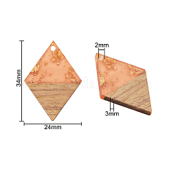 Подвески из прозрачной смолы и ореха&nbsp;RESI-CJ0001-72