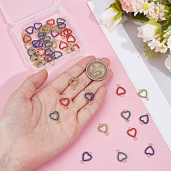 48 шт. 4-цветные подвески-коннекторы из сплава с микро-паве из стразов&nbsp;FIND-PH0027-22