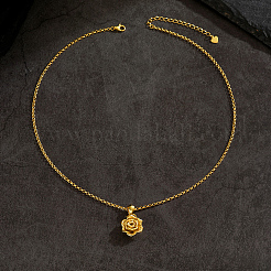 Винтажные латунные ожерелья с подвеской в виде цветка розы для женщин PU1269