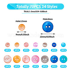 70 шт. 14 стиля пуговиц из пресноводной ракушки&nbsp;SHEL-TA0001-13