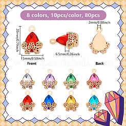 80 шт. 8-х цветный цинковый сплав с подвесками из кубического циркония FIND-UN0016-09