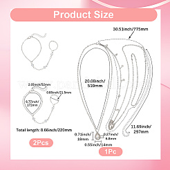 2шт сплав панцирная цепь браслеты на палец для женщин BJEW-CY0001-06